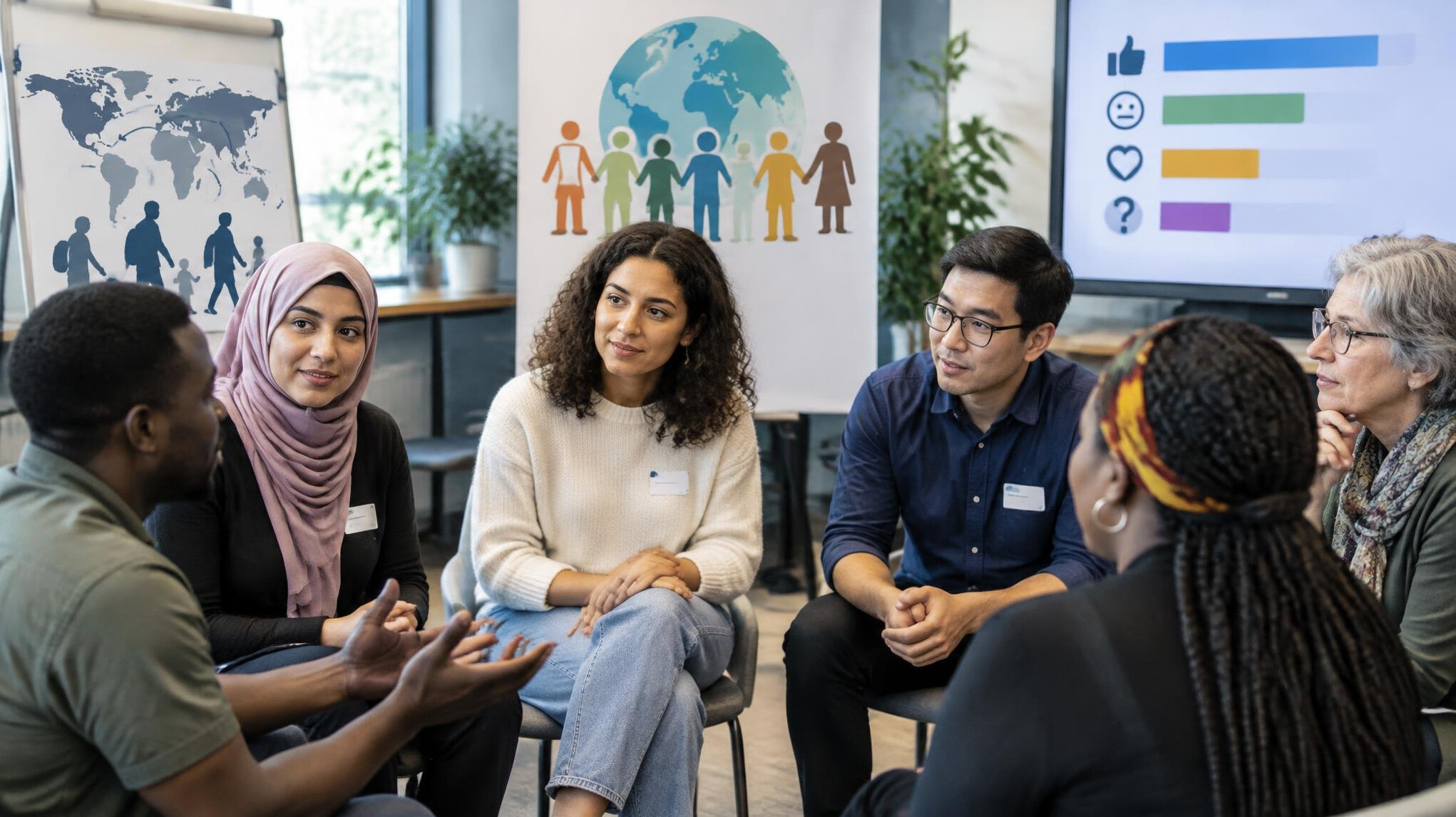diverse people at integration workshop